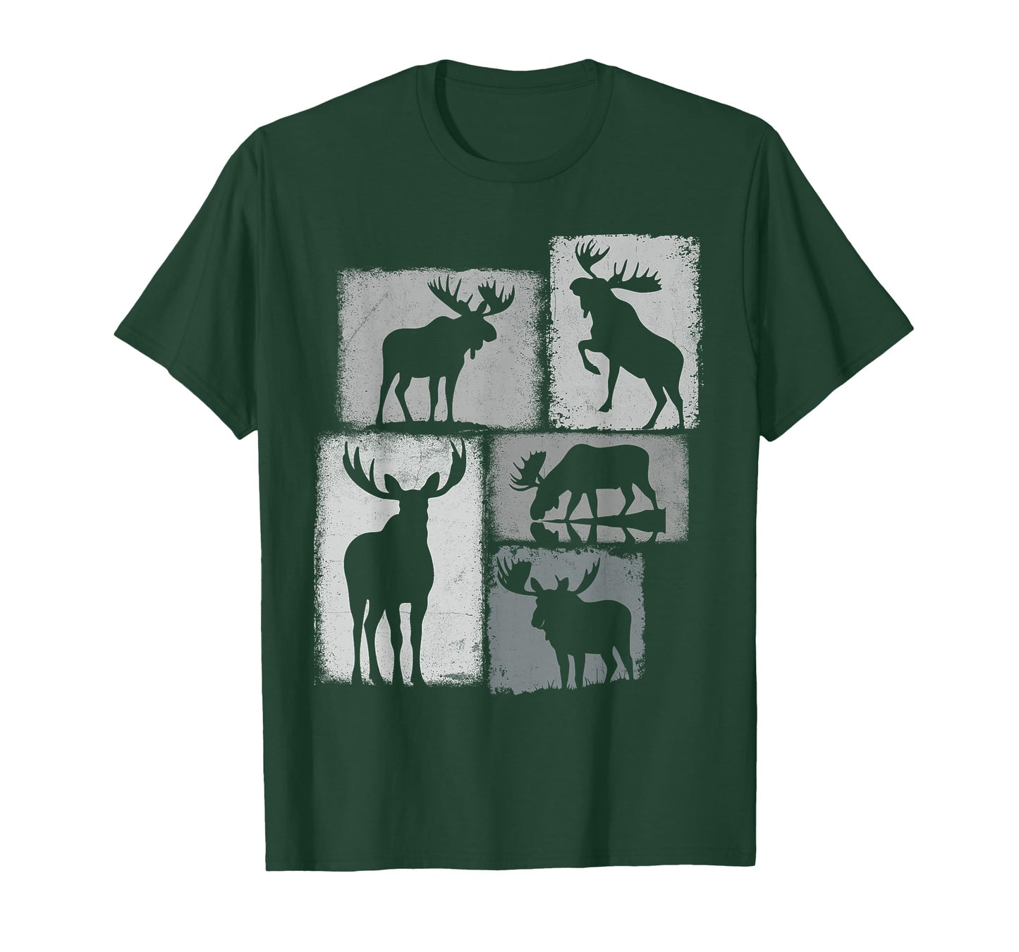 Moose Vintage Collage Wildlife Lover T-Shirt