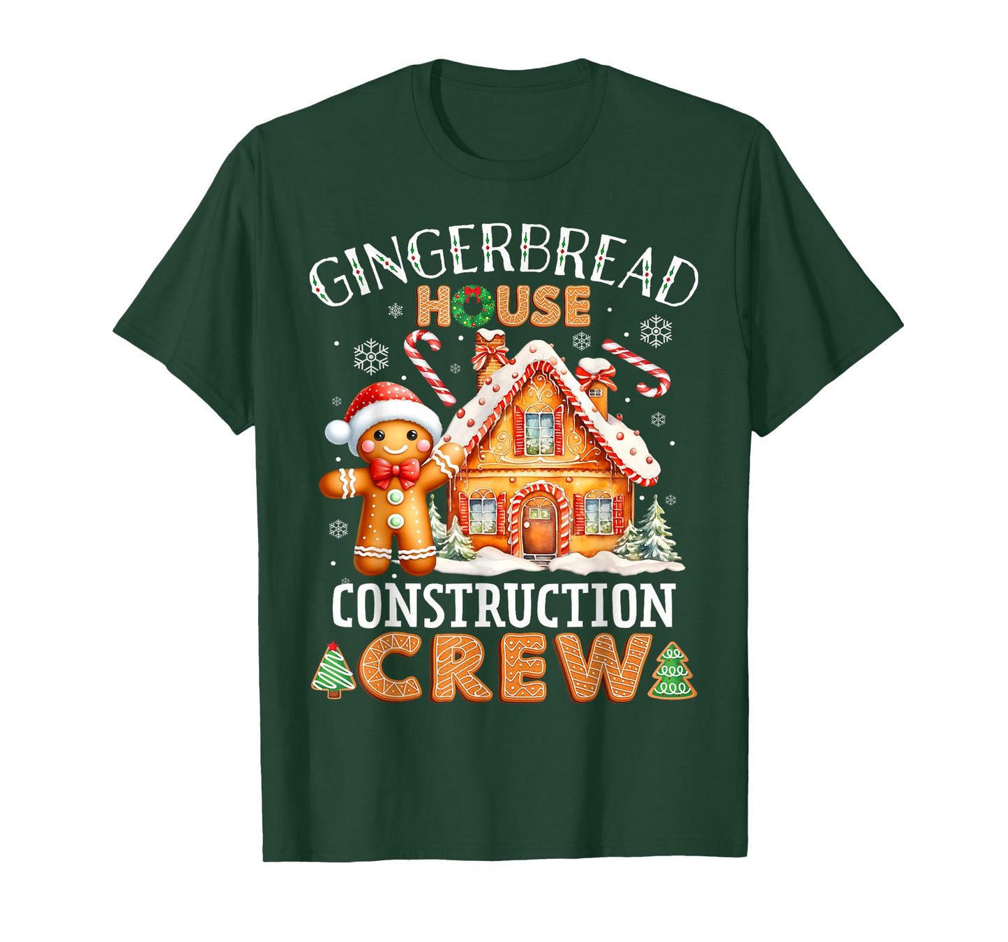 Gingerbread House Construction Crew Decorating Baking Xmas T-Shirt
