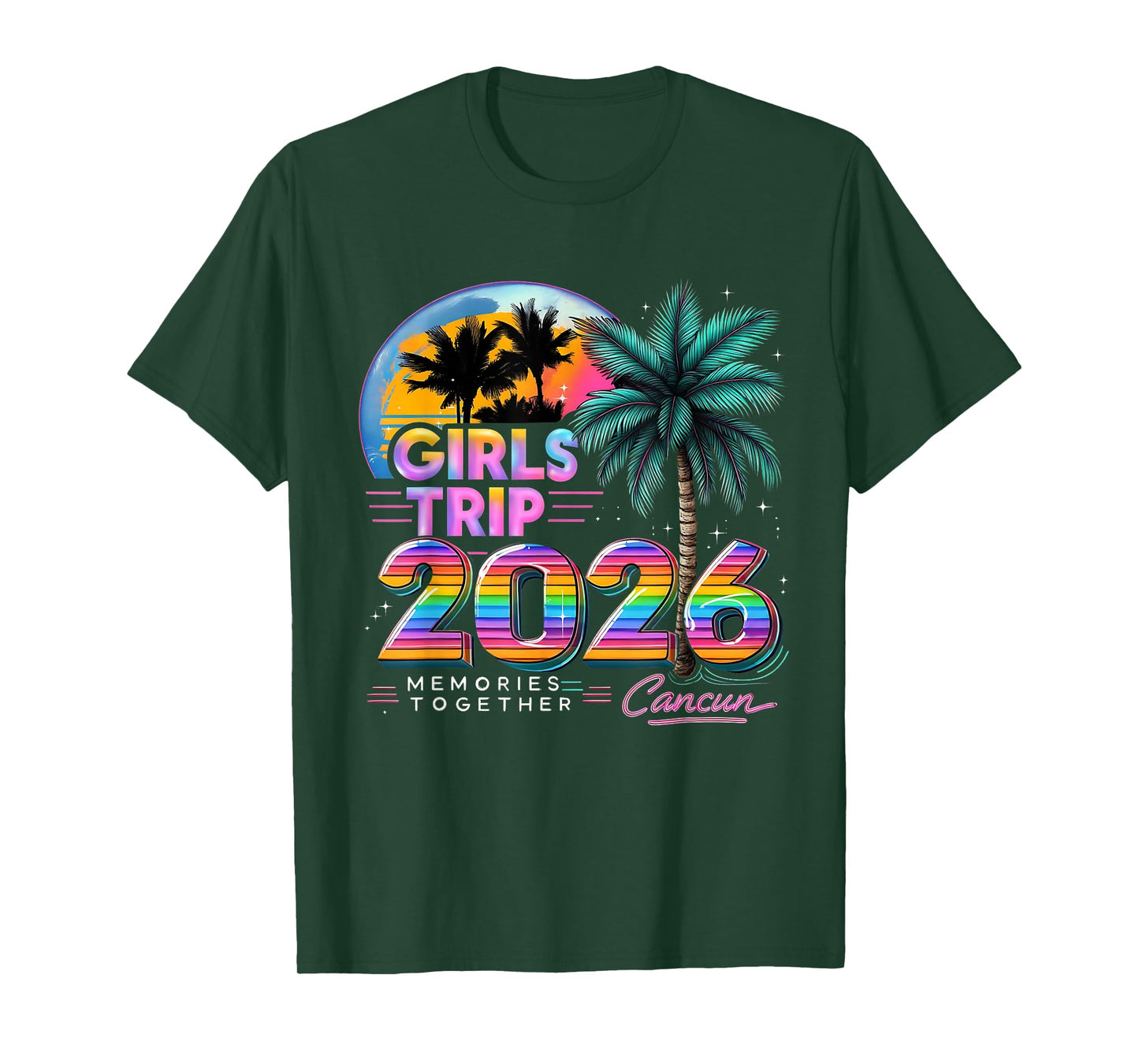 Girls Trip Cancun 2026 Tropical Vacation T-Shirt