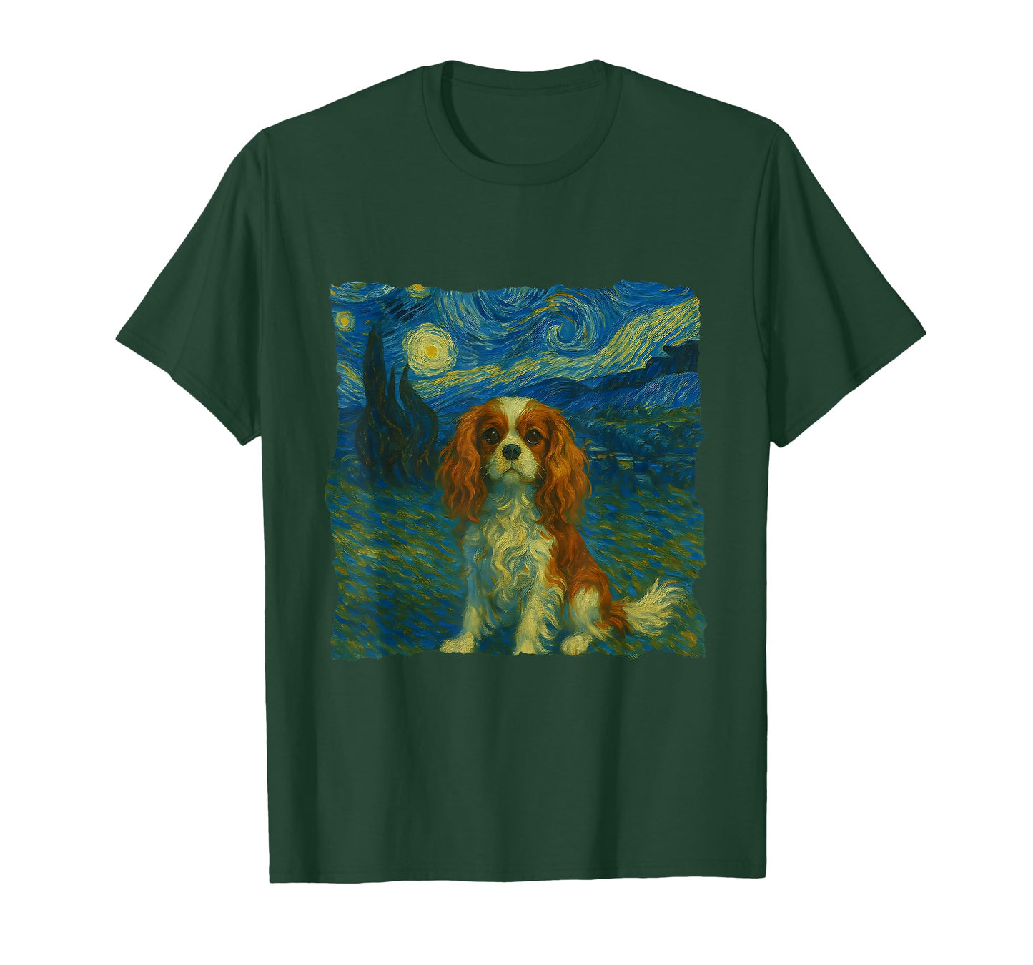Cavalier King Charles Spaniel Starry Night Dog Lovers T-Shirt
