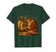 Rustic Santa Reindeer Vintage Christmas Forest Scene T-Shirt