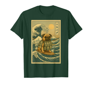Money Puggy Great Wave Off Kanagawa - Dog Pug Brainrot Meme T-Shirt