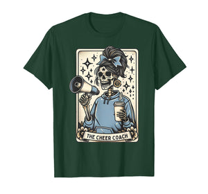 Cheer Coach Tarot Card Skeleton Cheerleading Coach Halloween T-Shirt