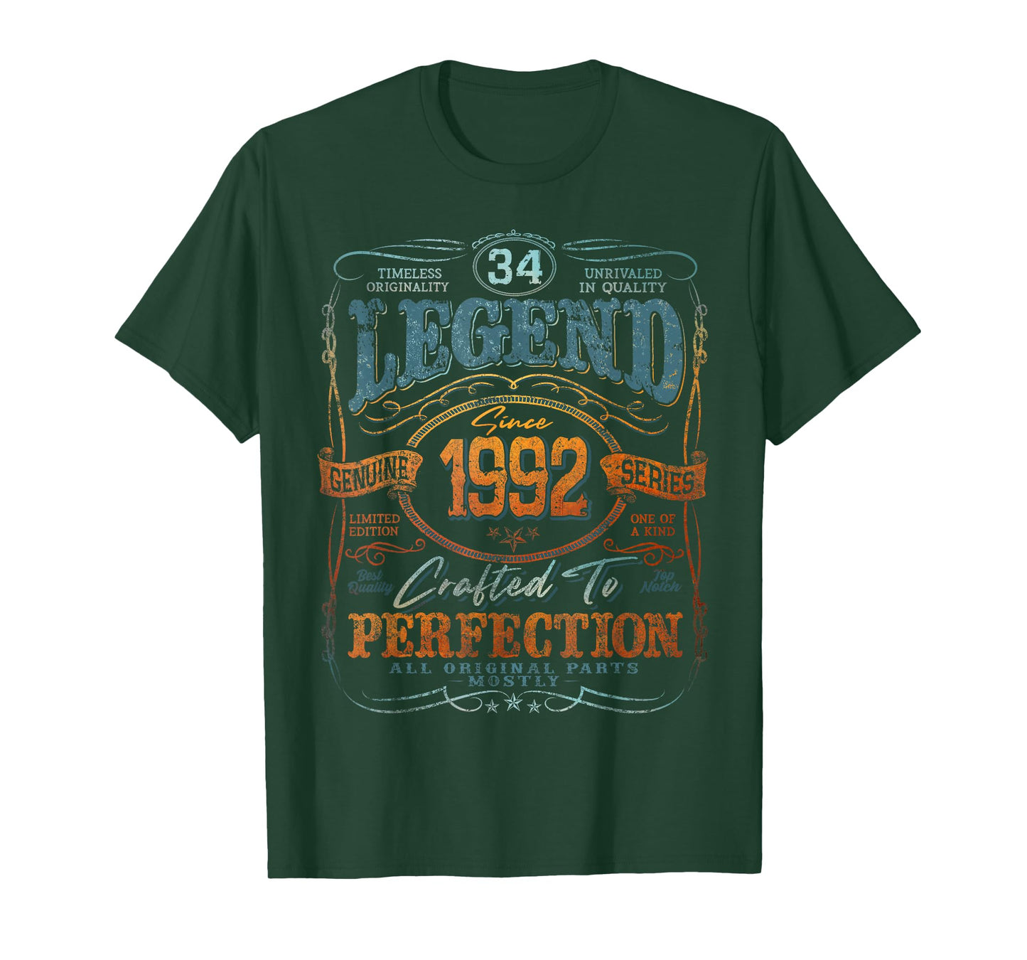 Vintage 1992 Limited Edition Shirt 34 Year Old 34th Birthday T-Shirt
