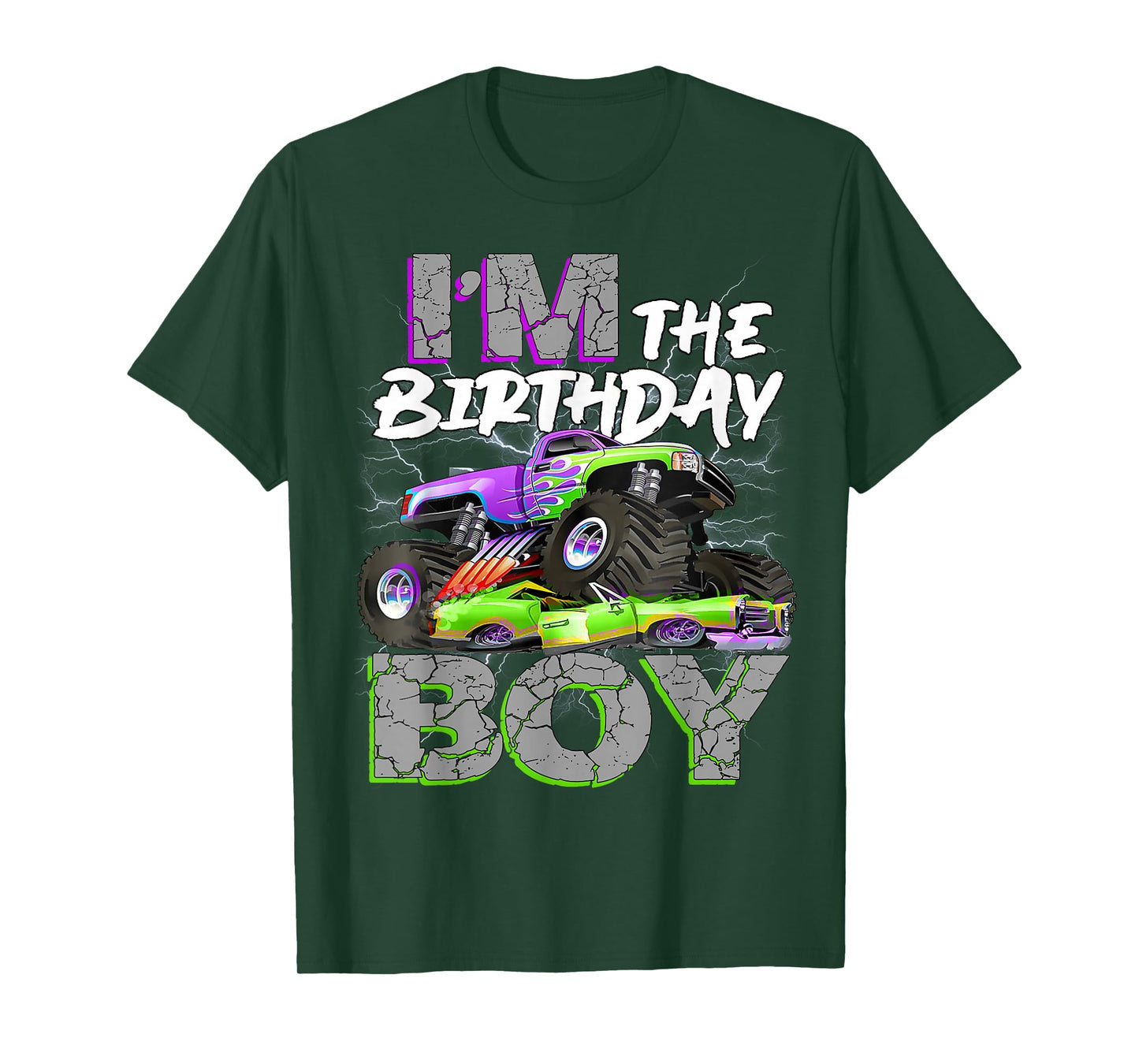 I'm The Birthday Boy Monter Truck Family Matching Party T-Shirt