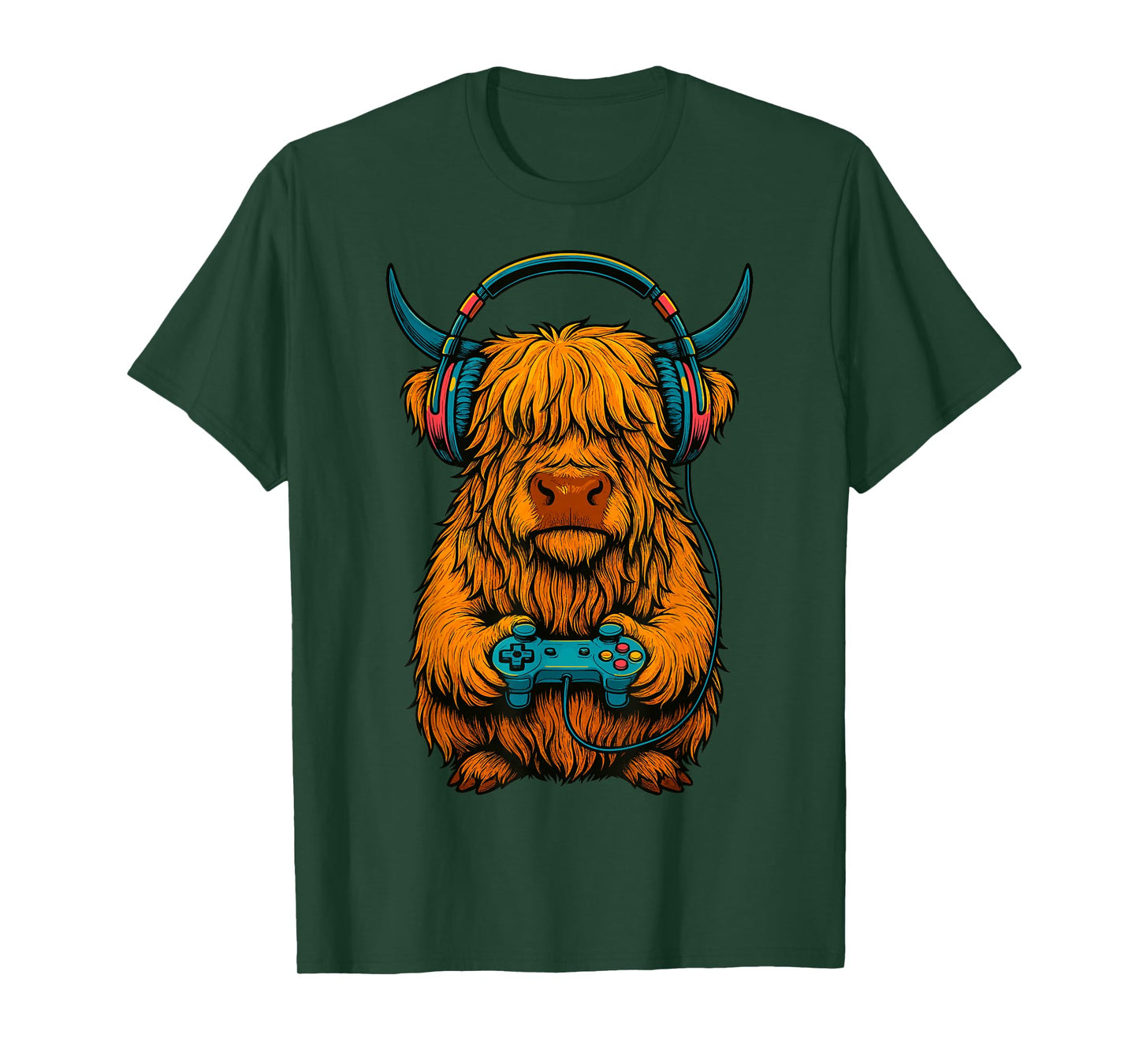 Gamer Highland Cow Gaming T-Shirt
