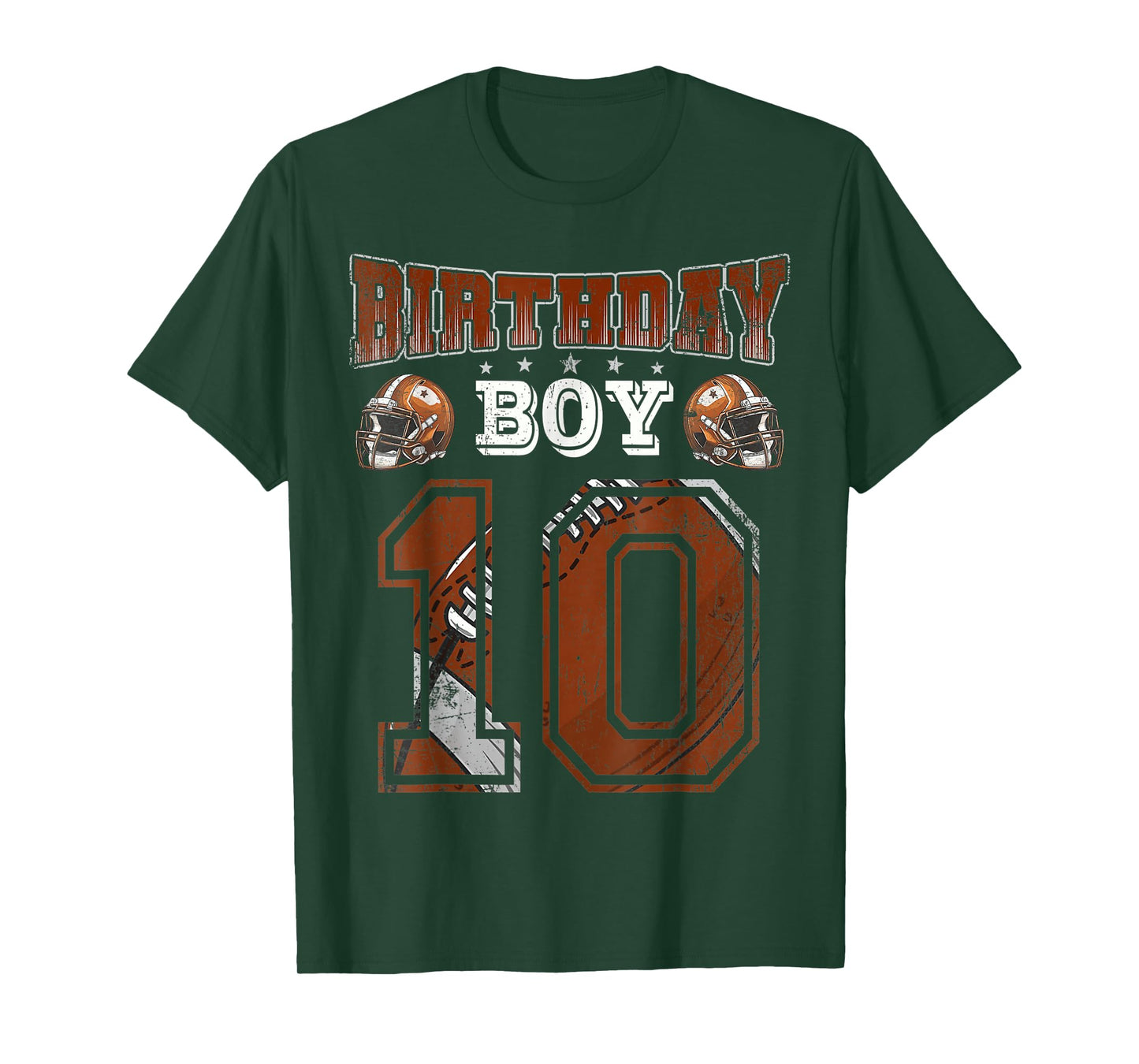 10th Birthday Boy Football Lover Theme 10 Years Old T-Shirt