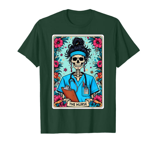 The Nurse Tarot Card Day of The Dead Dia de Los Muertos T-Shirt