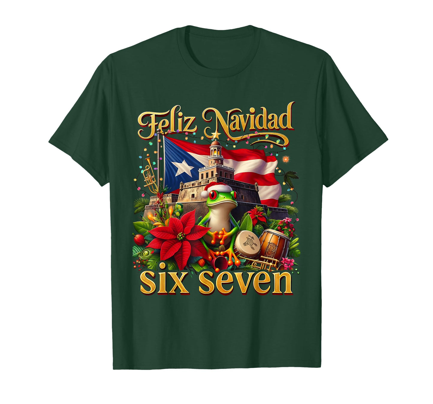 Spanish Christmas Funny Puerto Rico Boricua Coqui Frog T-Shirt