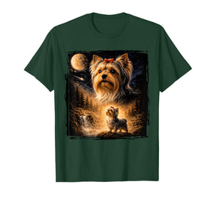 Vintage 90s Yorkshire Terrier Howling At The Moon Yorkie Dog T-Shirt