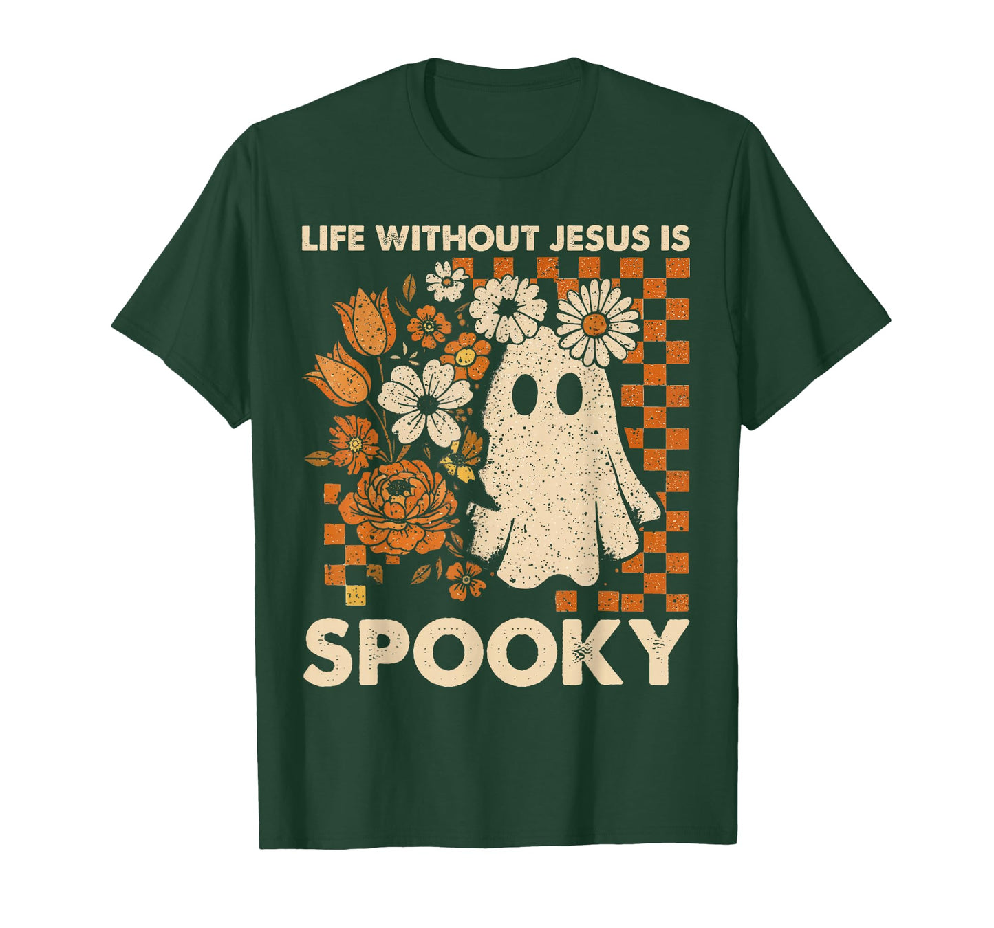 Life Without Jesus is Spooky Floral Christian Halloween T-Shirt