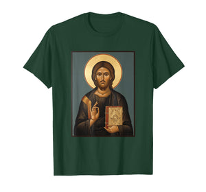 Christian Icon Jesus Christ Byzantine Style Religious Icon T-Shirt