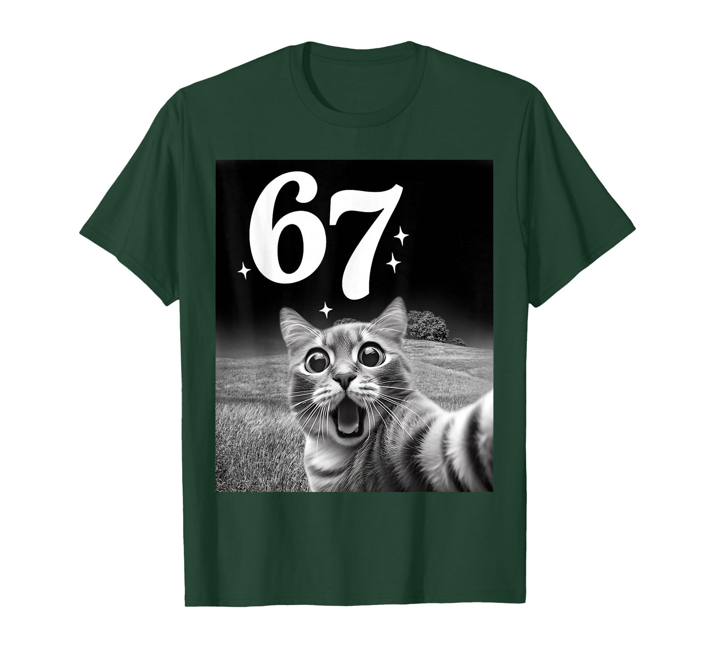Cat Selfie with 67 Meme Funny Cats Graphic for Men Women Kid T-Shirt