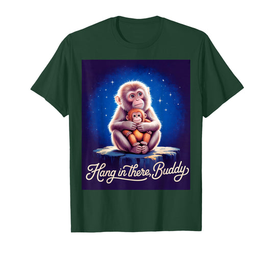 Cute Monkey Named Punch Plush Hugging Team Punch Support T-Shirt