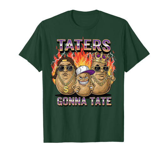 Taters Gonna Tate Funny Potato Gangster Spud Lover Bootleg T-Shirt