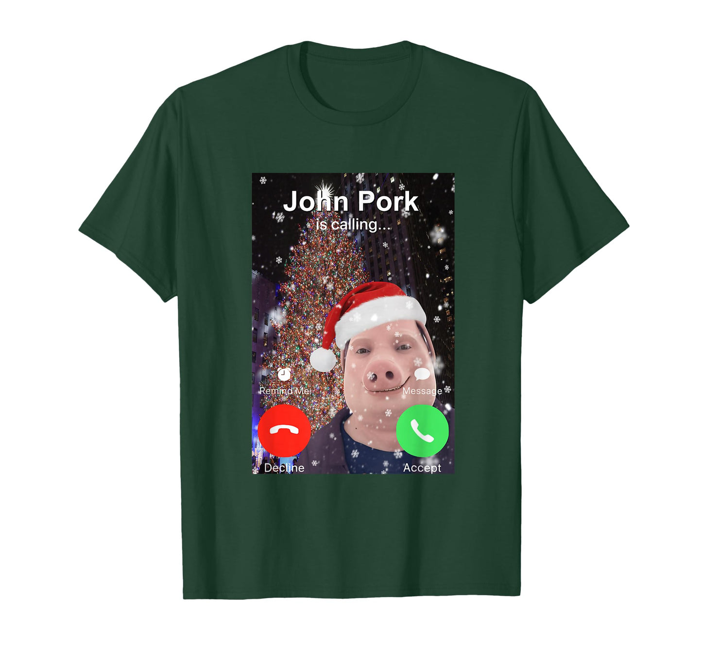 John Pork is Calling Funny Christmas Dih Brainrot Meme T-Shirt