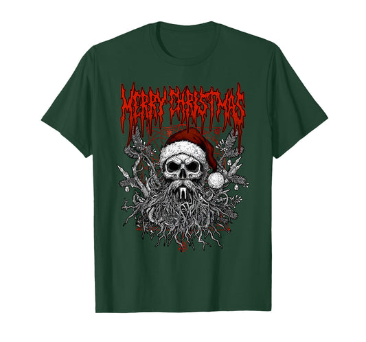 Merry Christmas Heavy Metal Band Death Metal Parody Santa T-Shirt