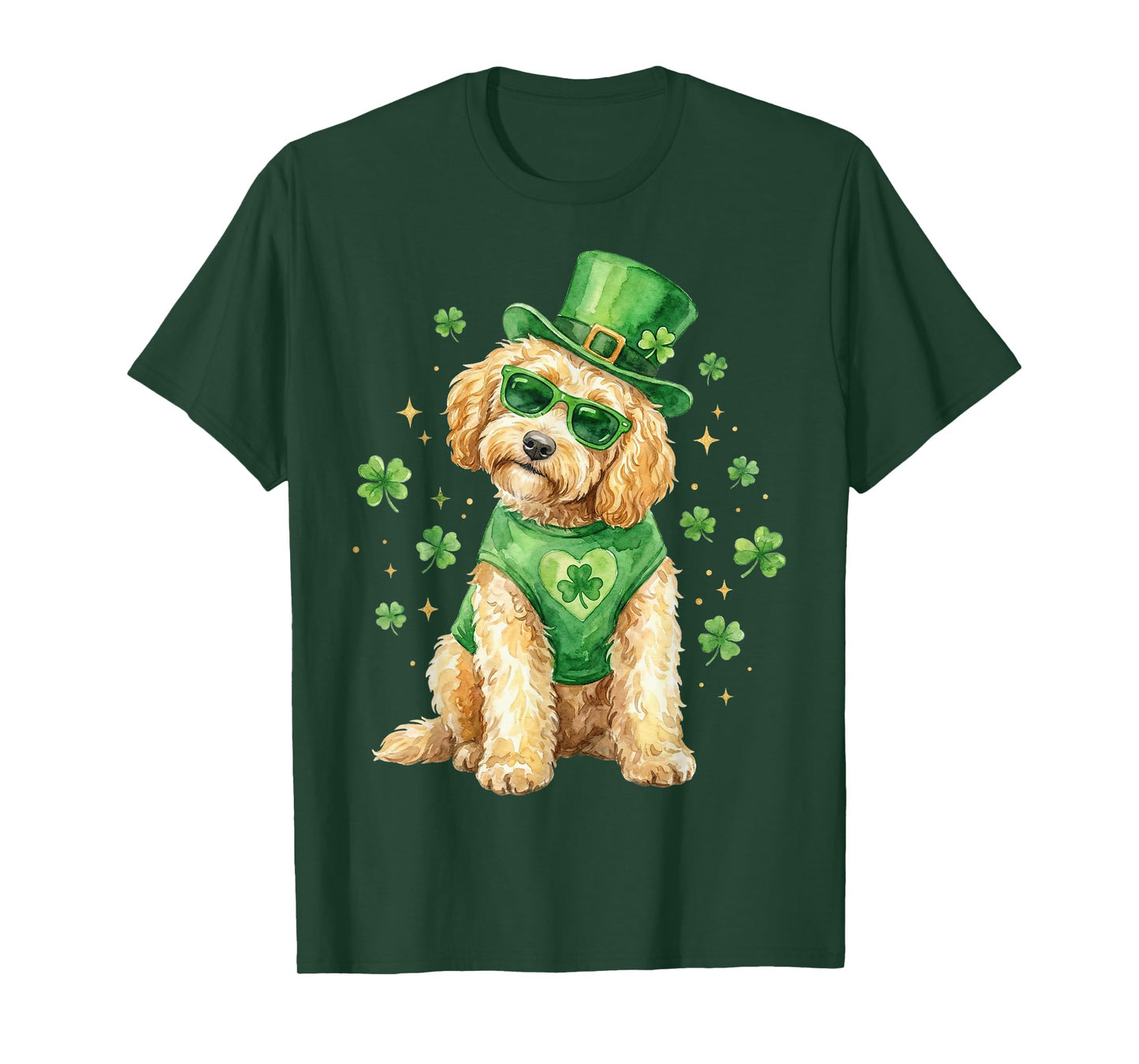 Irish Golden Doodle St Patricks Day Dog Shamrock Saint Patty T-Shirt