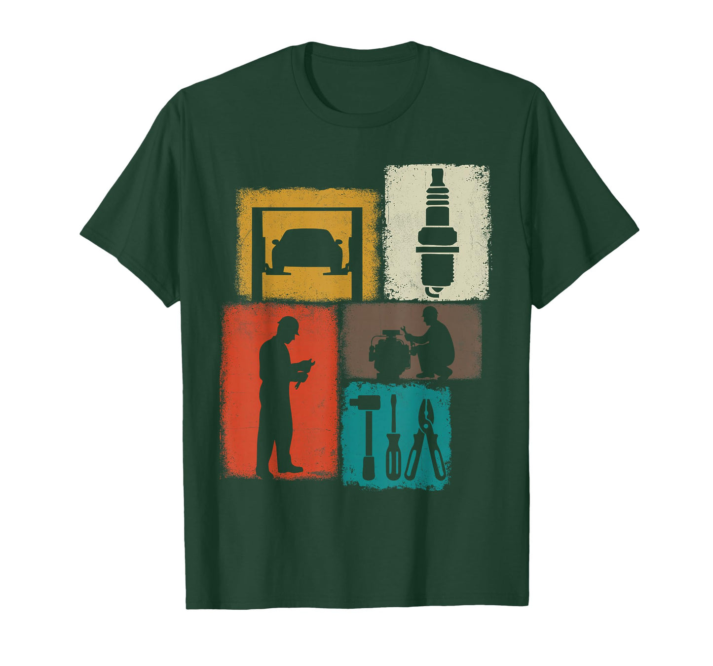 Mechanic Vintage Collage Auto Technician Men T-Shirt