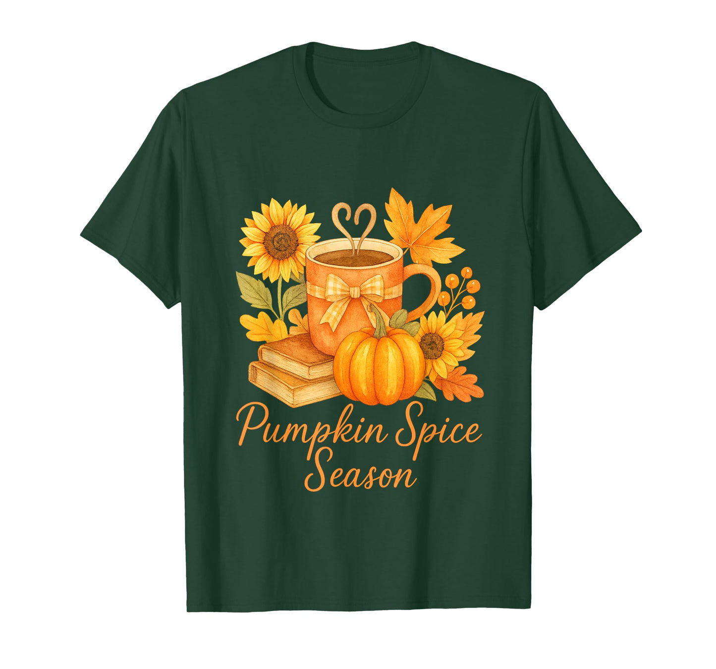 Pumpkin Spice Autumn Season Fall Coffee Design T-Shirt