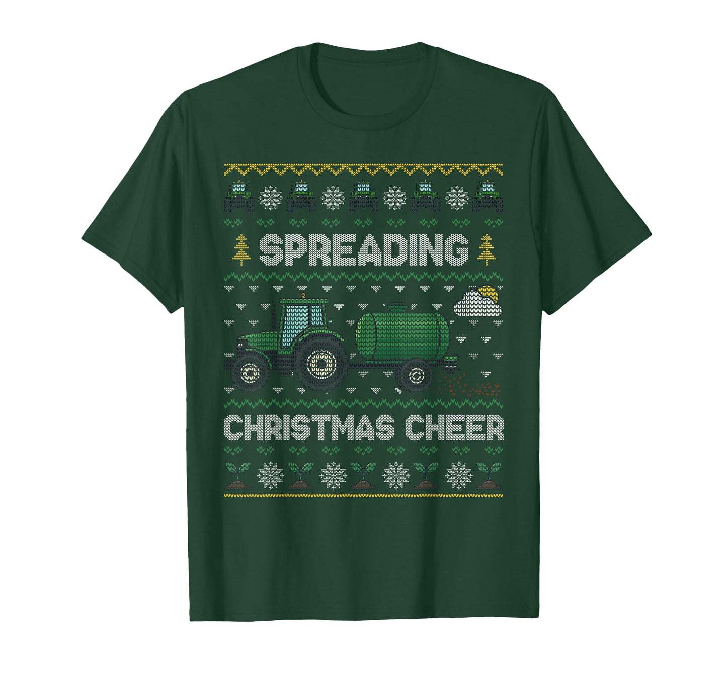 Spreading Christmas Cheer Funny Farming Tractor Ugly Xmas T-Shirt
