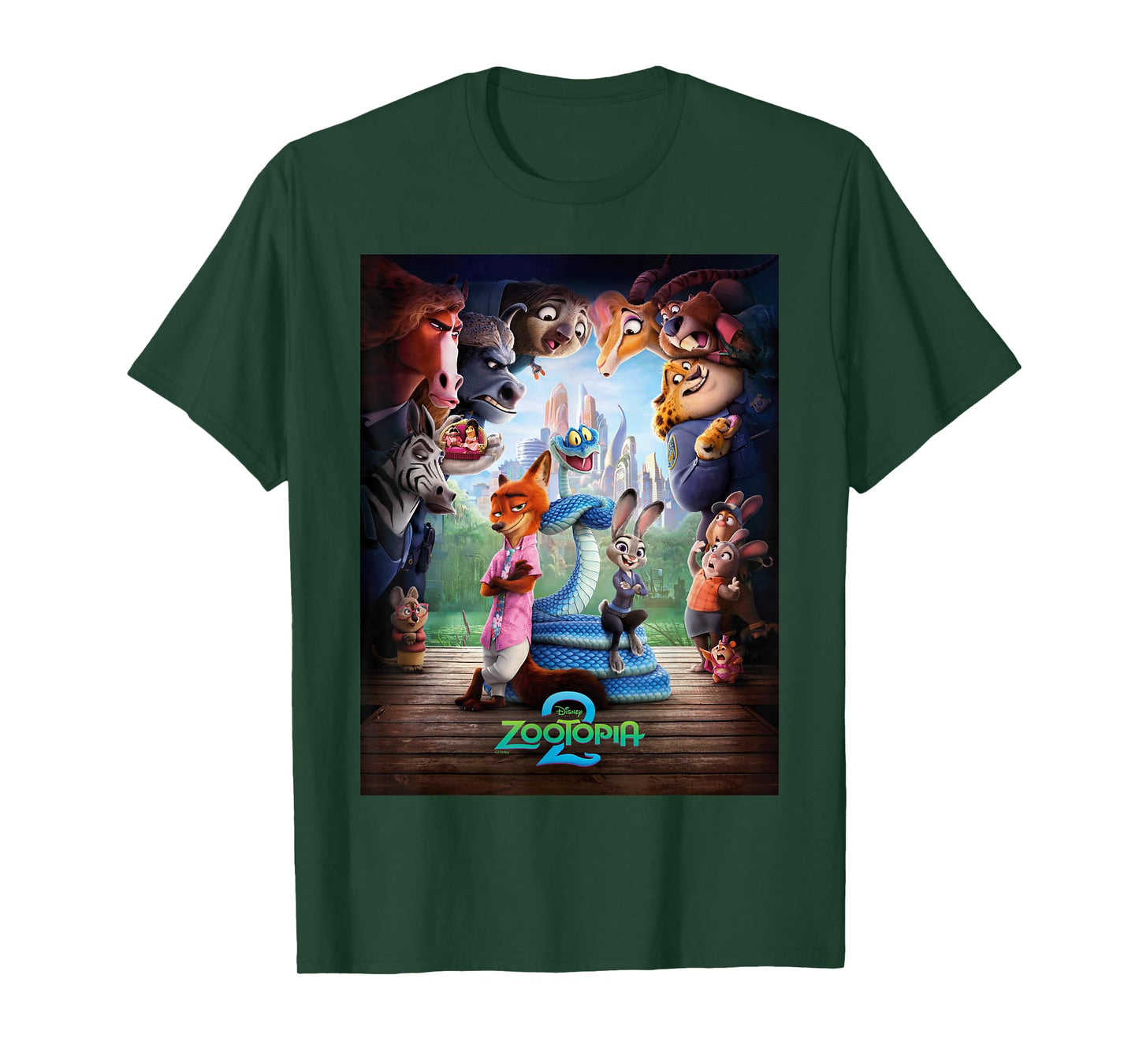 Disney Zootopia 2 Nick Judy & Gary Surrounded Poster Art T-Shirt