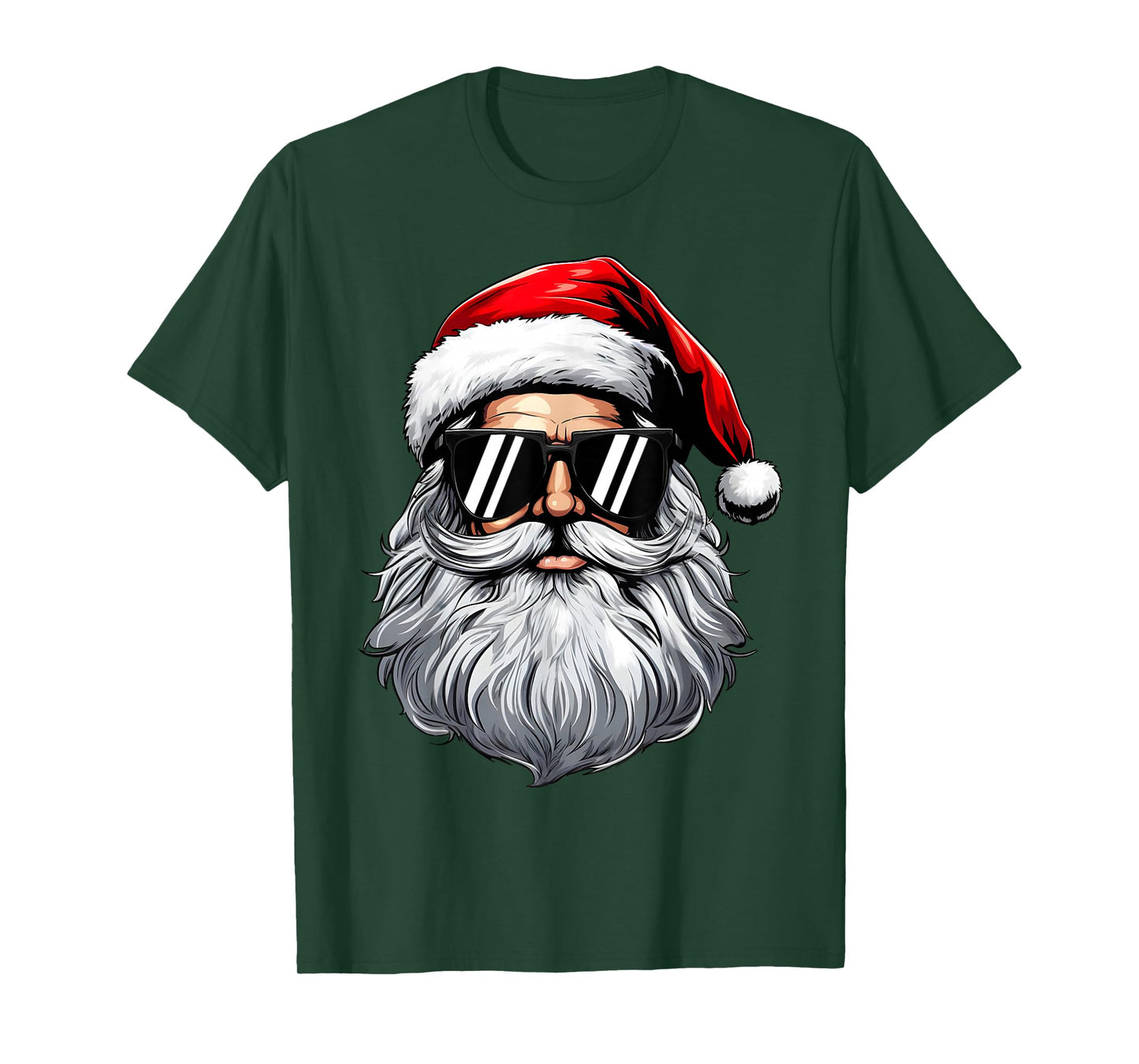 Santa Face Retro Sunglasses Christmas Shirts for Mens Boys T-Shirt