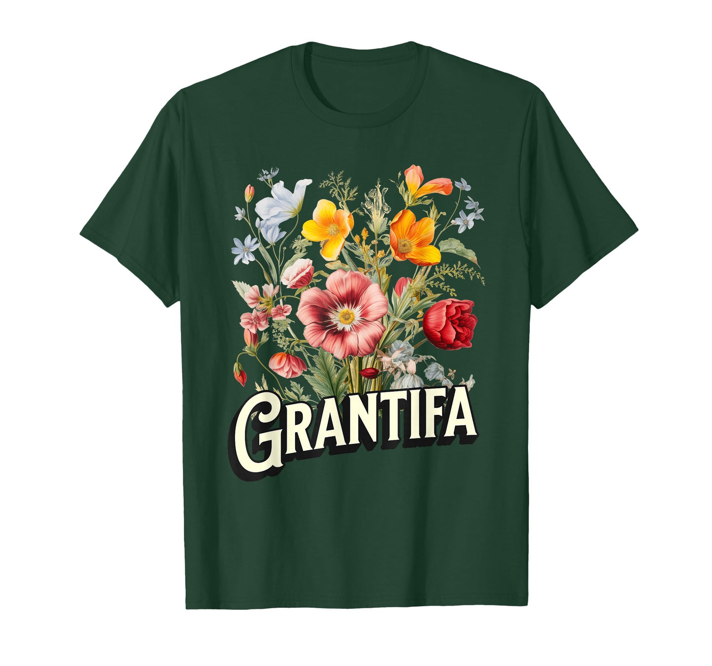 I Am Grantifa Retro Design Grantifa Flowers Vintage Funny T-Shirt