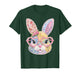 Funny Bunny Face Glasses Floral Patchwork Rabbit Easter Day T-Shirt