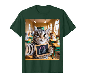 Cat Selfie 100 Days of School Design for cat Lovers and cat T-Shirt