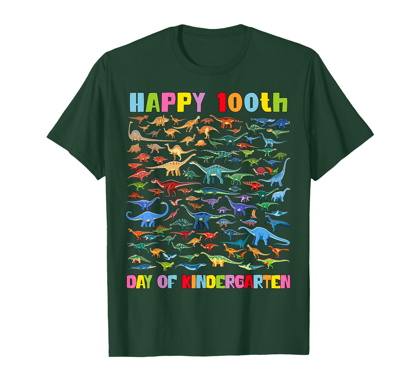 Happy 100th Day of Kindergarten Dinosaurs Kids T-Shirt