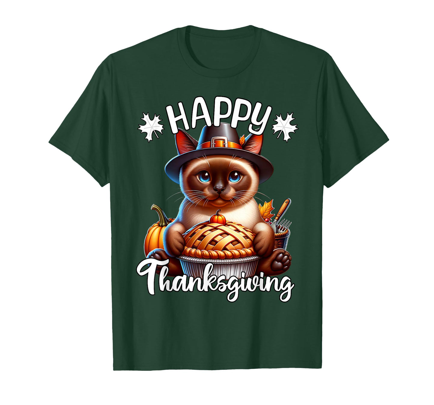 Siamese Cat Happy Thanksgiving Siamese Cat T-Shirt