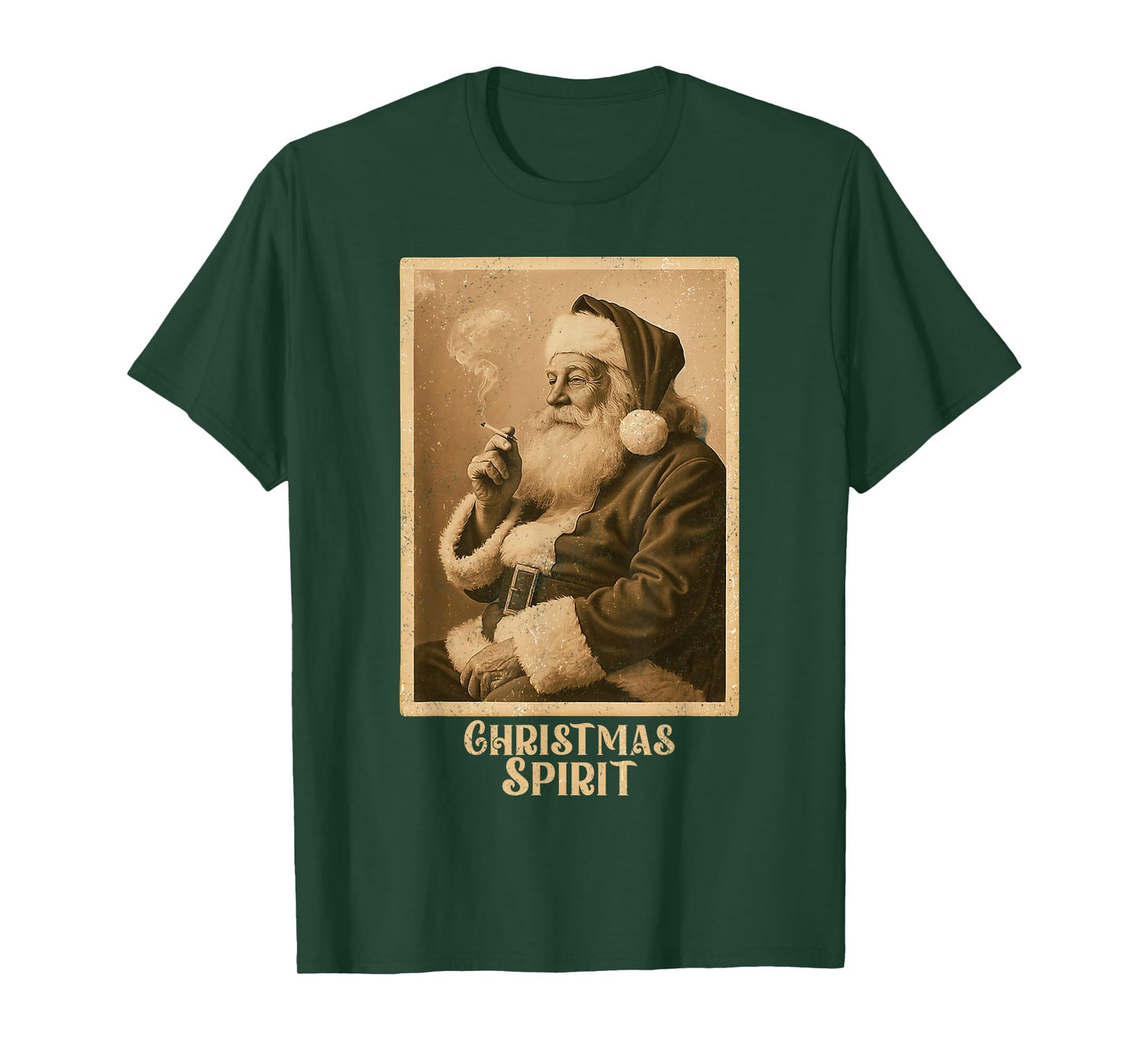 Vintage Funny Smoking Santa Claus Christmas Spirit Christmas T-Shirt