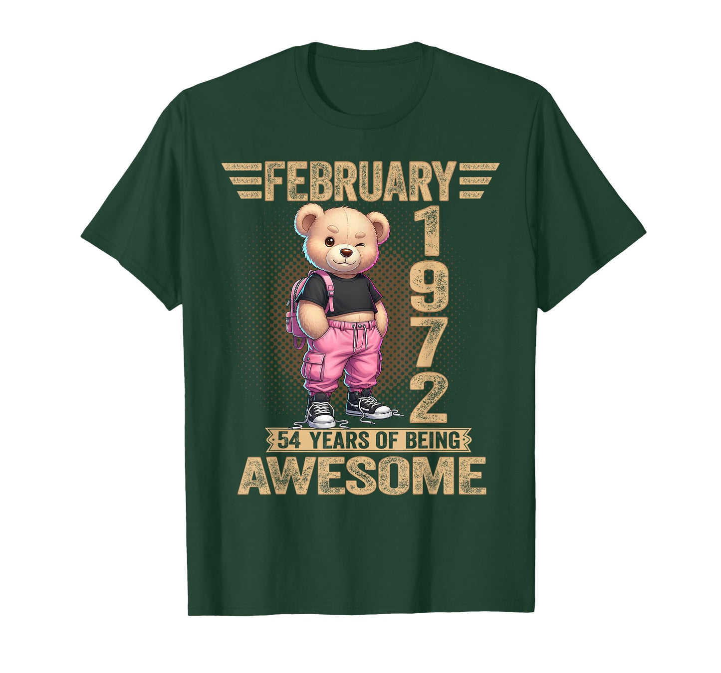 February 1972 54th Birthday 54 Year Teddy Bear Being Awesome T-Shirt