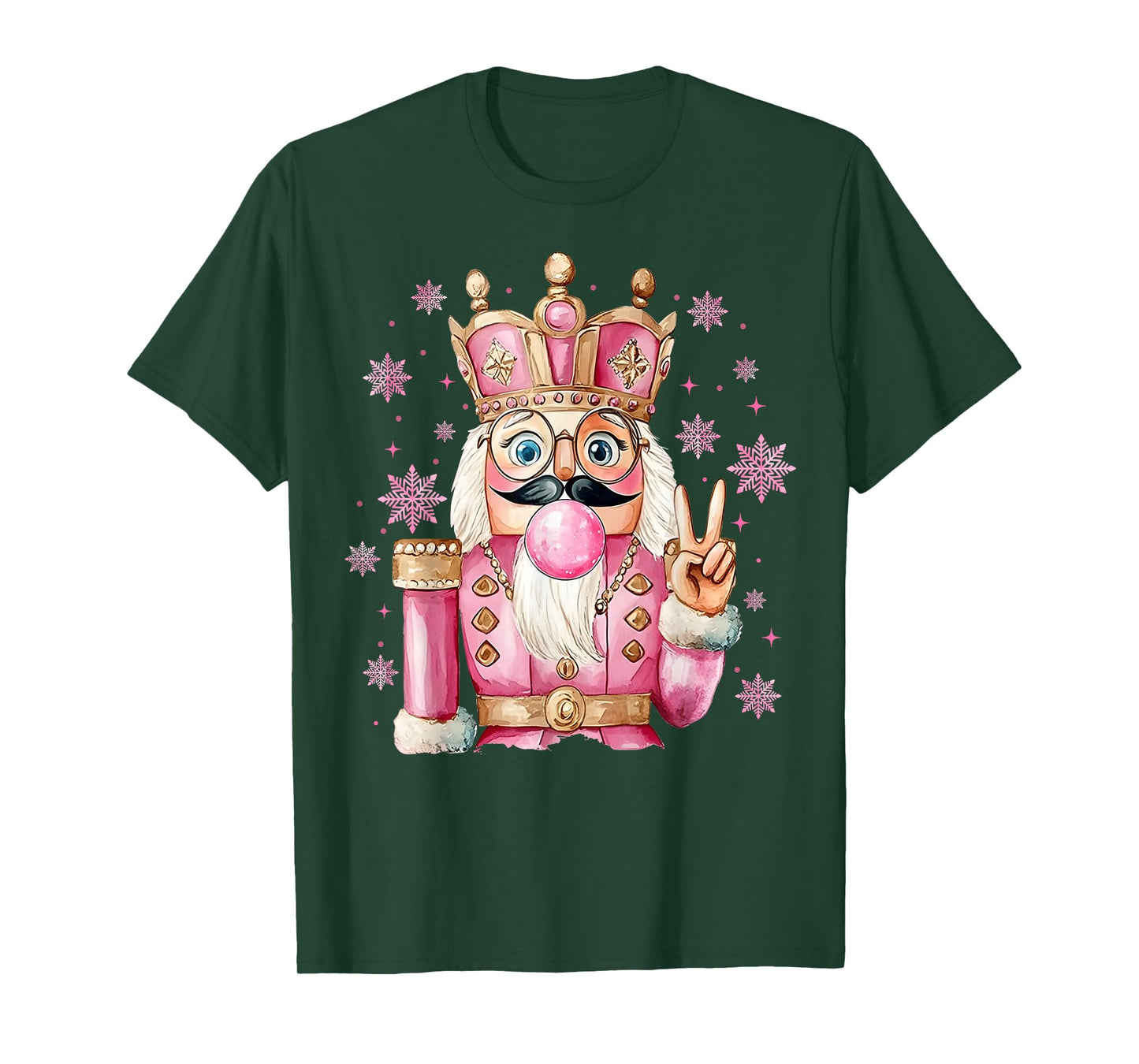 Cute Pink Nutcracker Blowing Bubble Christmas Girly Pajamas T-Shirt