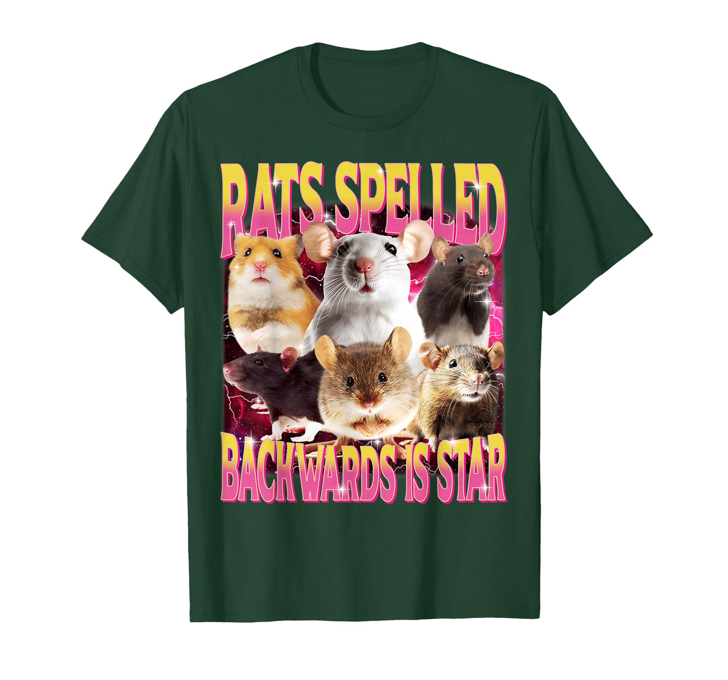 Rats Spelled Backwards is Star Funny Gen Z Humor Rat Meme T-Shirt