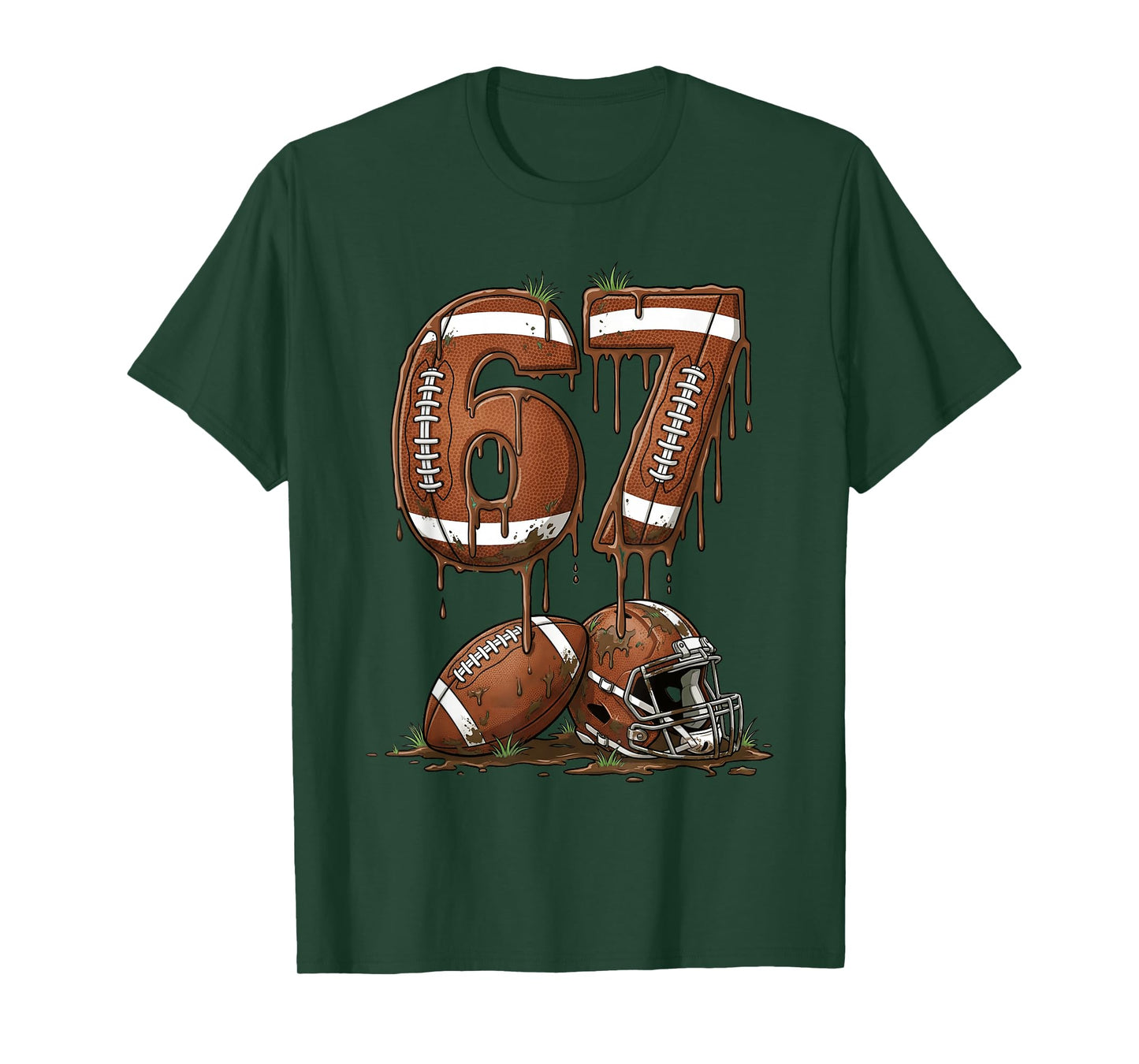 Football 67 Six Seven Meme Funny 6-7 Drip American Football T-Shirt