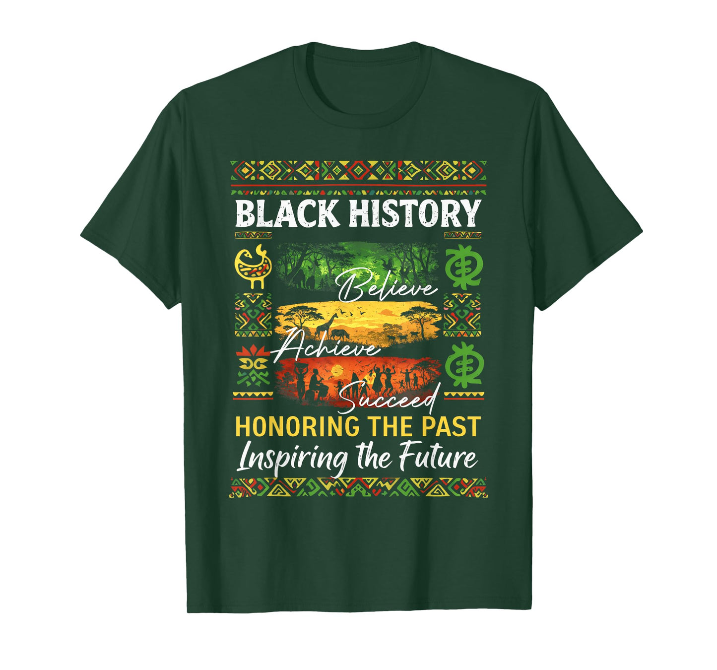 Black History Month Believe Achieve Succeed African Freedom T-Shirt