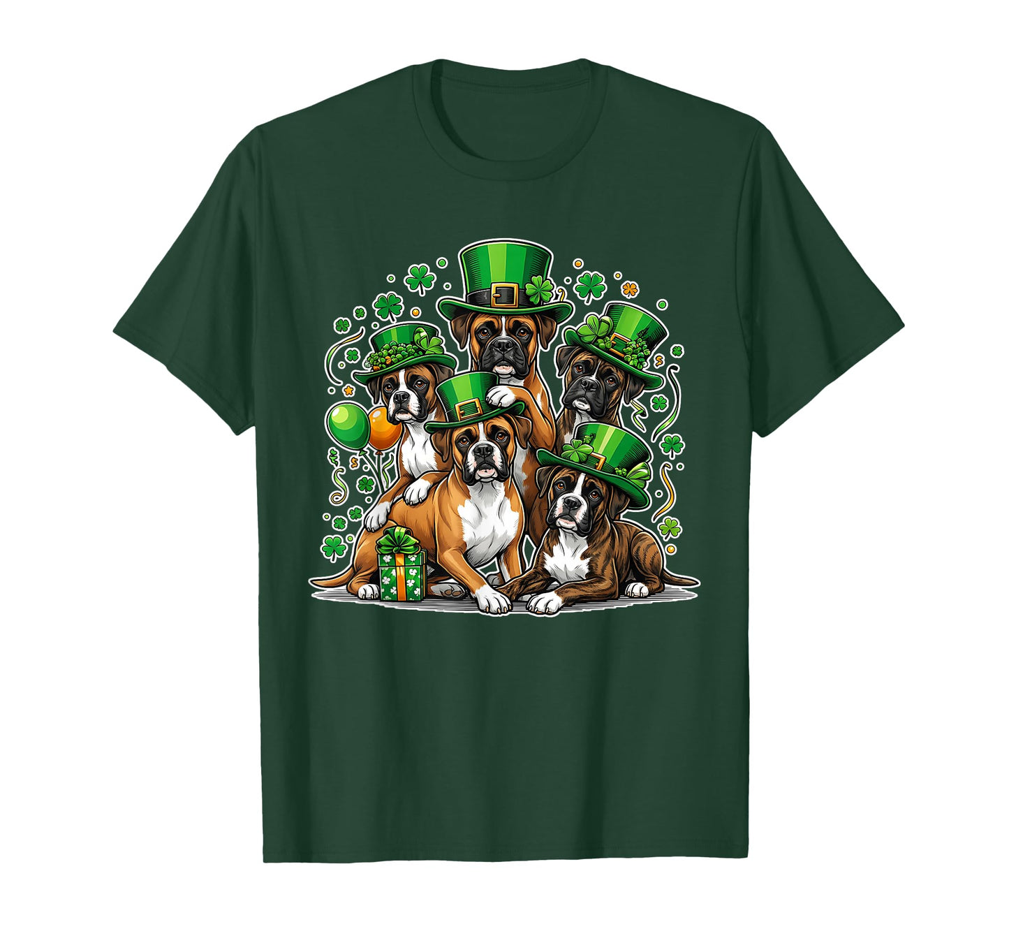Funny St Patricks Day Boxer Dog Lover Women Men Kids T-Shirt