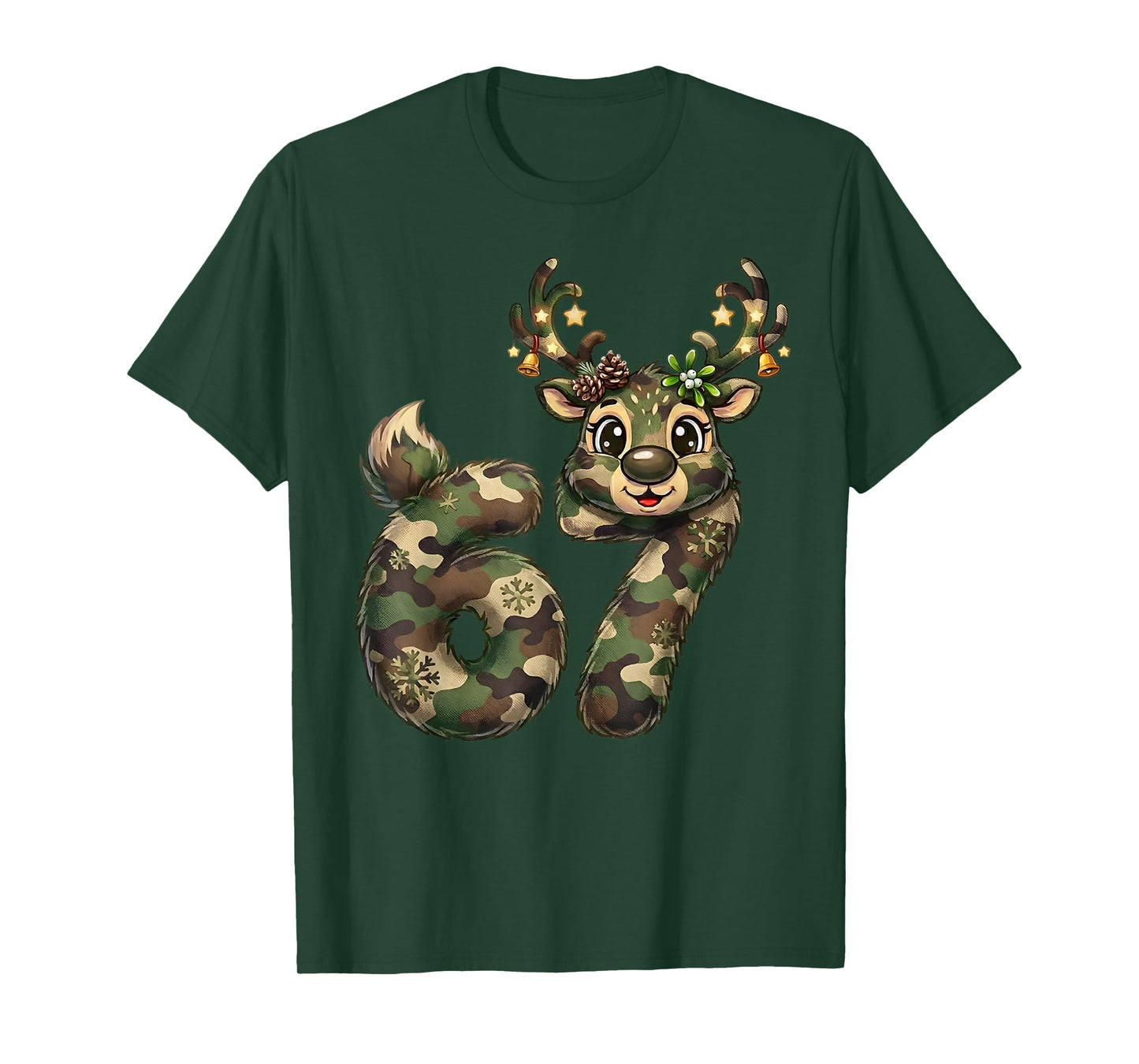 Funny 67 Christmas Holiday Camo Hunting Reindeer Deer Xmas T-Shirt