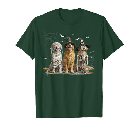 Cute Golden Retriever Dog Dressed Ghost Funny Halloween T-Shirt
