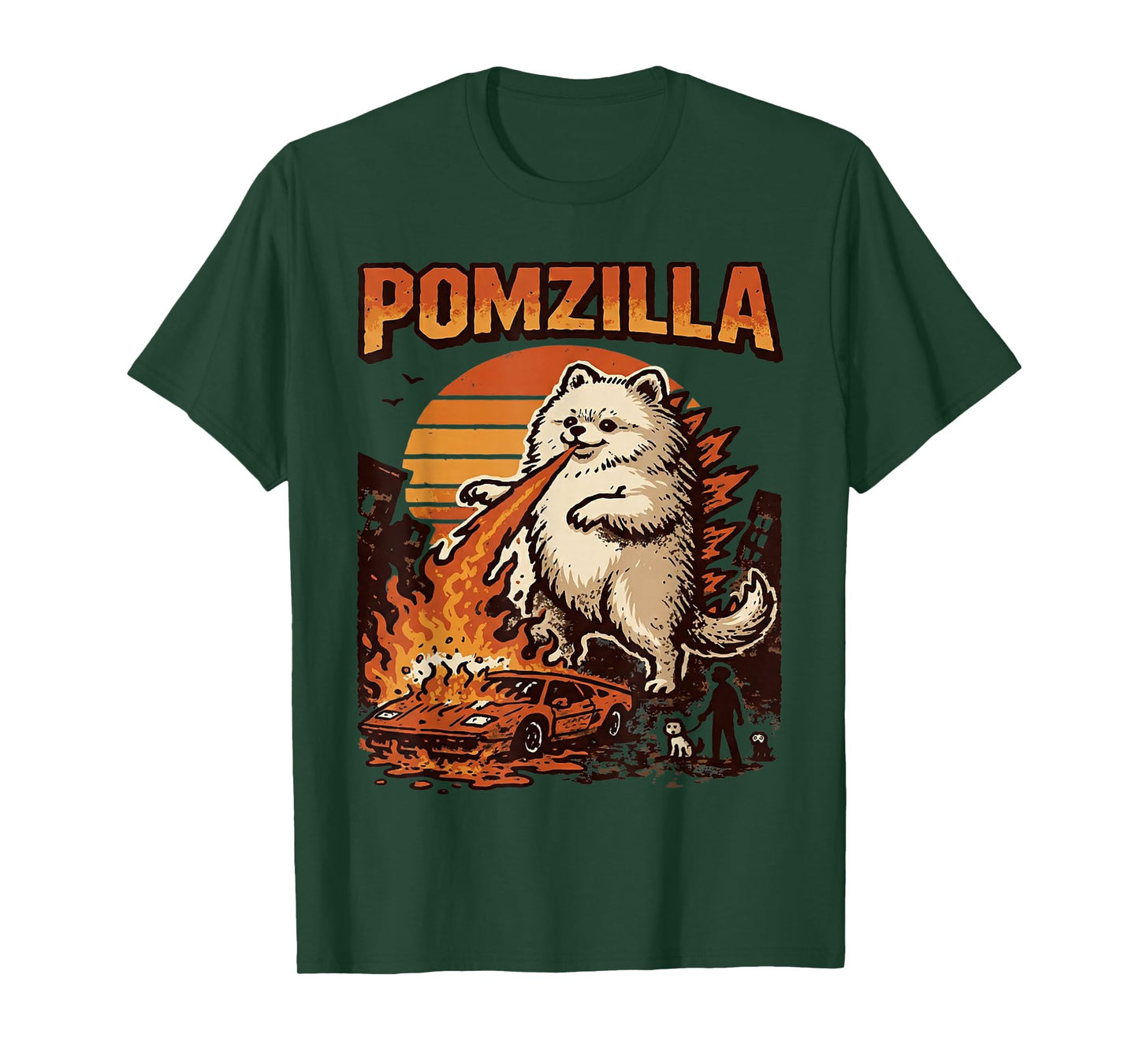 Pomzilla Pomeranian Dog Vintage Monster Pom Dog Lover T-Shirt