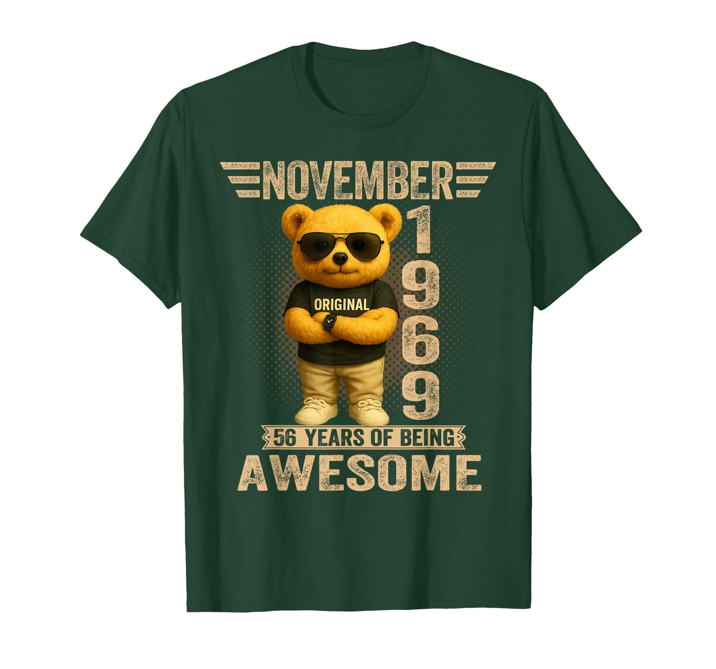 56 Year Old November 1969 Teddy Bear 56th Birthday Men Women T-Shirt