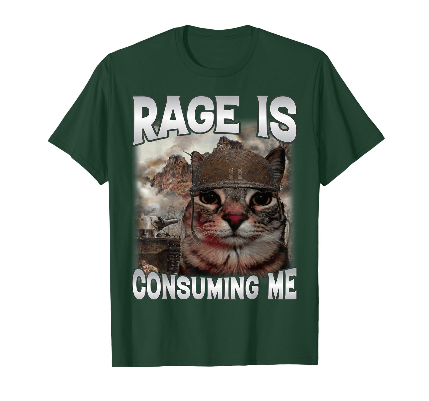 Rage is Consuming Me Silly Staring Cat Meme Joke Dad Mom Cat T-Shirt
