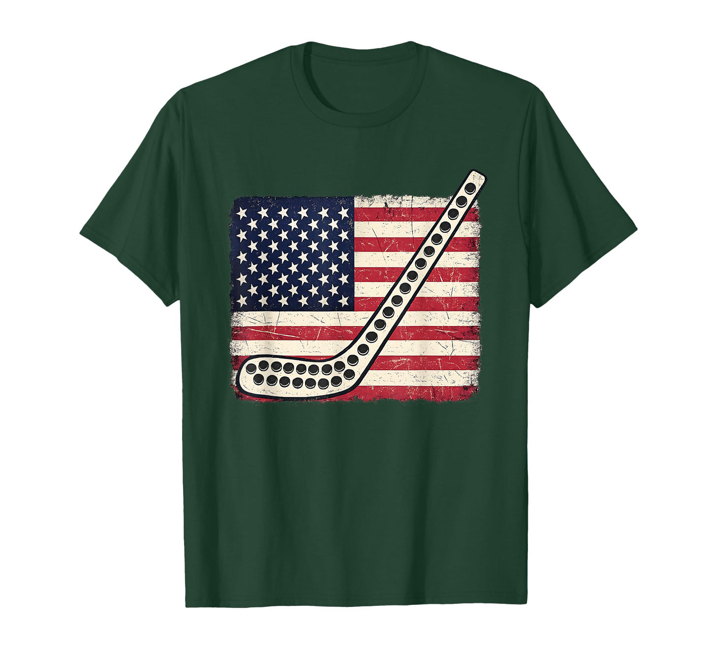 American Flag Hockey Sticks Ice Hockey for Players Fans T-Shirt