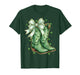 Coquette Bow St Patricks Day Western Cowboy Boots Cowgirl T-Shirt