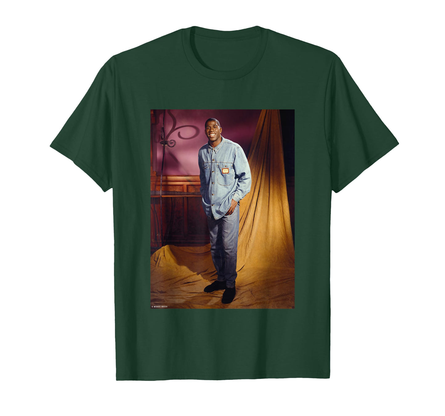 Magic Johnson Basketball Legend LA Lakers by Michael Grecco T-Shirt