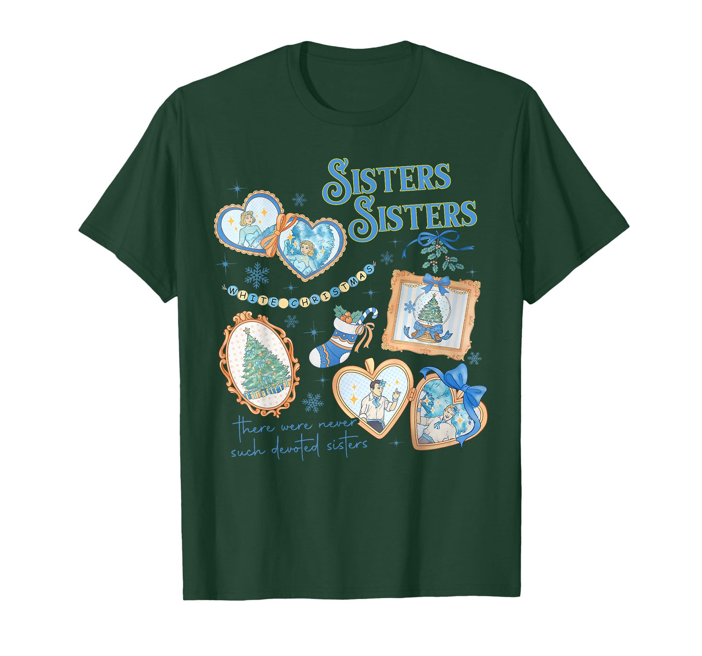 Devoted Sisters White Xmas Merry Christmas Snowflake Holiday T-Shirt