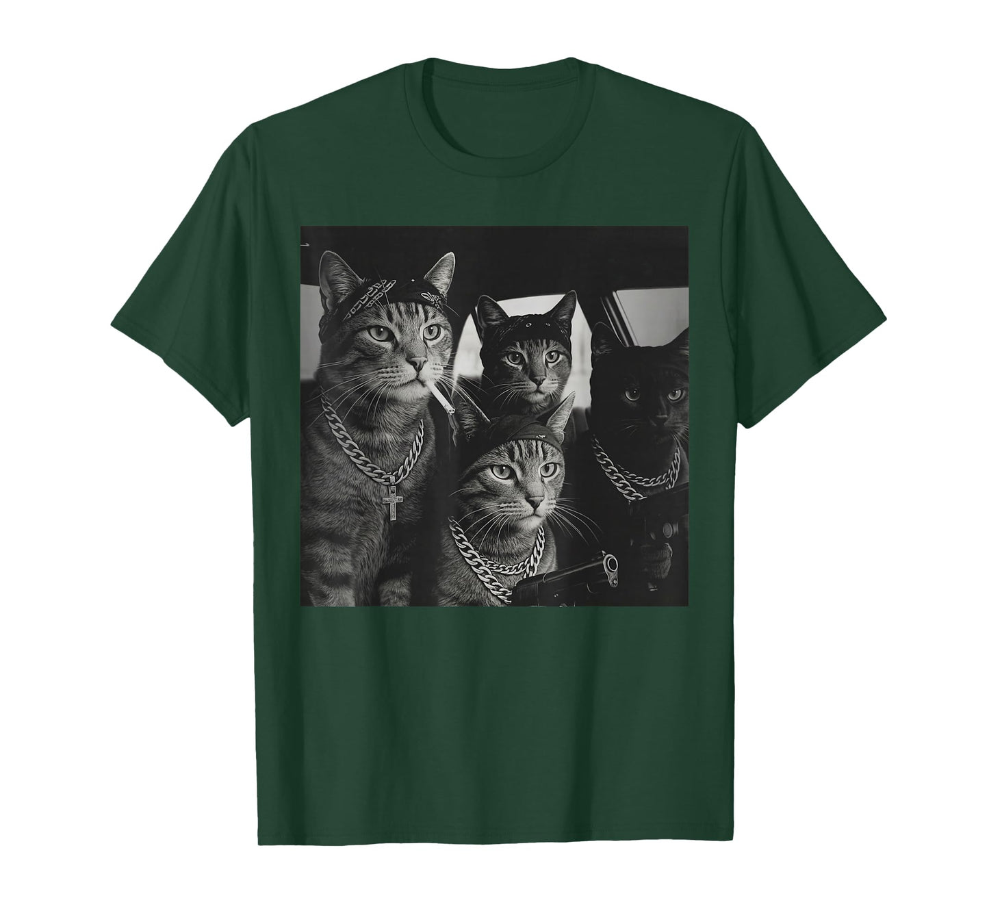 Vintage Funny Gangster Cat Gang Meme Street Cat Lovers T-Shirt