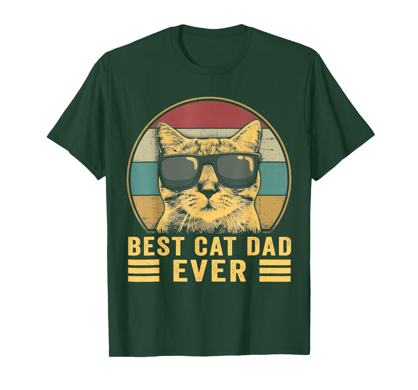 Cat-Shirt Men Best Cat Dad Ever Funny Cat Lover Gift T-Shirt